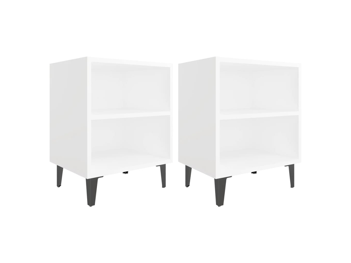 Bed Cabinet, Bed Cabinets Vidaxl Branco Madeira Processada (n/a)
