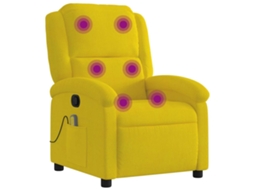 Poltrona De Massagens Reclinável Vida Xl Veludo Amarelo