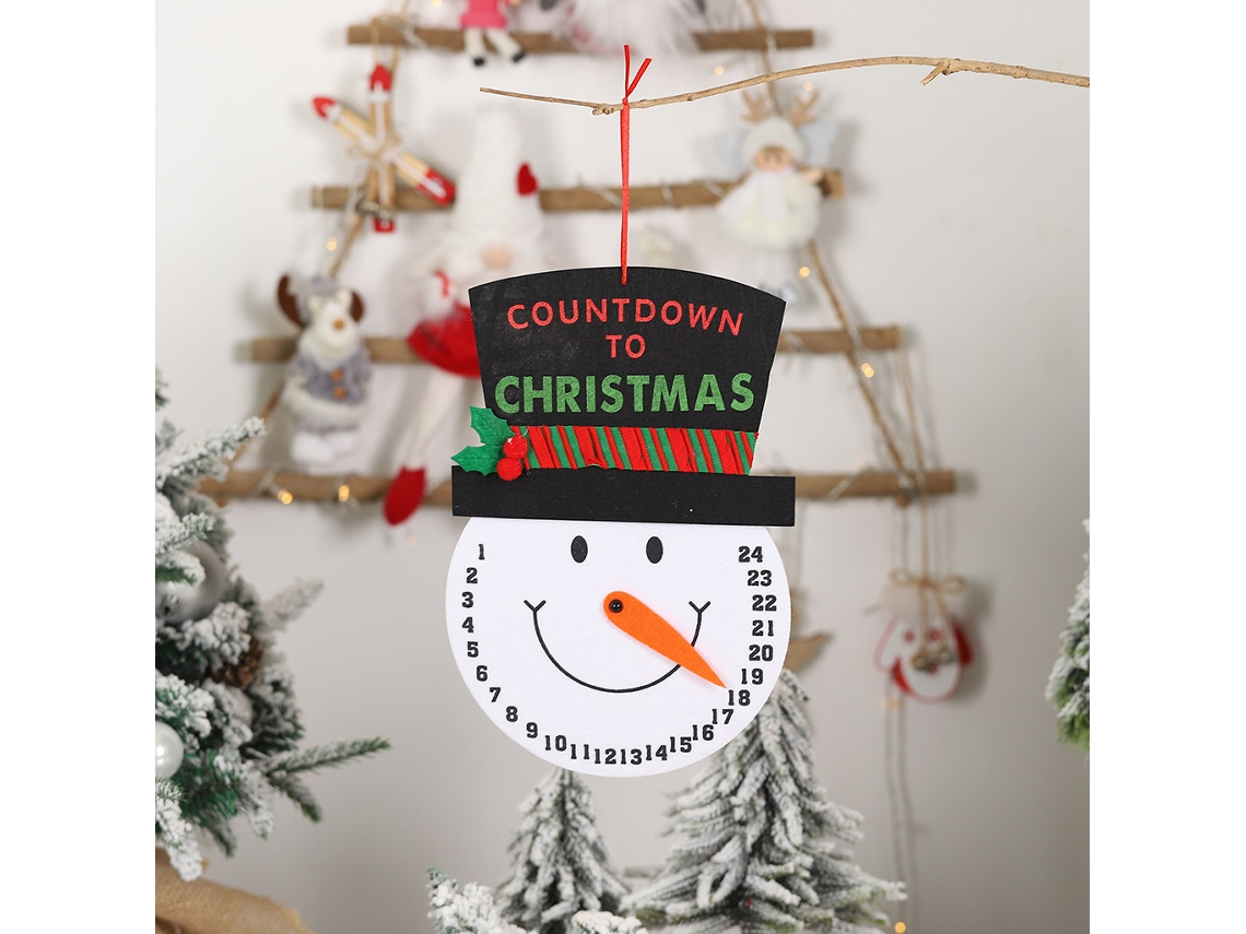 Boneco de Neve Papai Noel Contagem Regressiva para O Calendário de Natal
