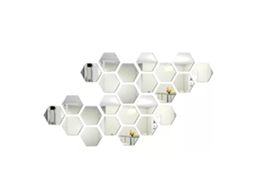 Adesivos de Espelho Hexagonais de Acrílico para Parede | S/MARCA