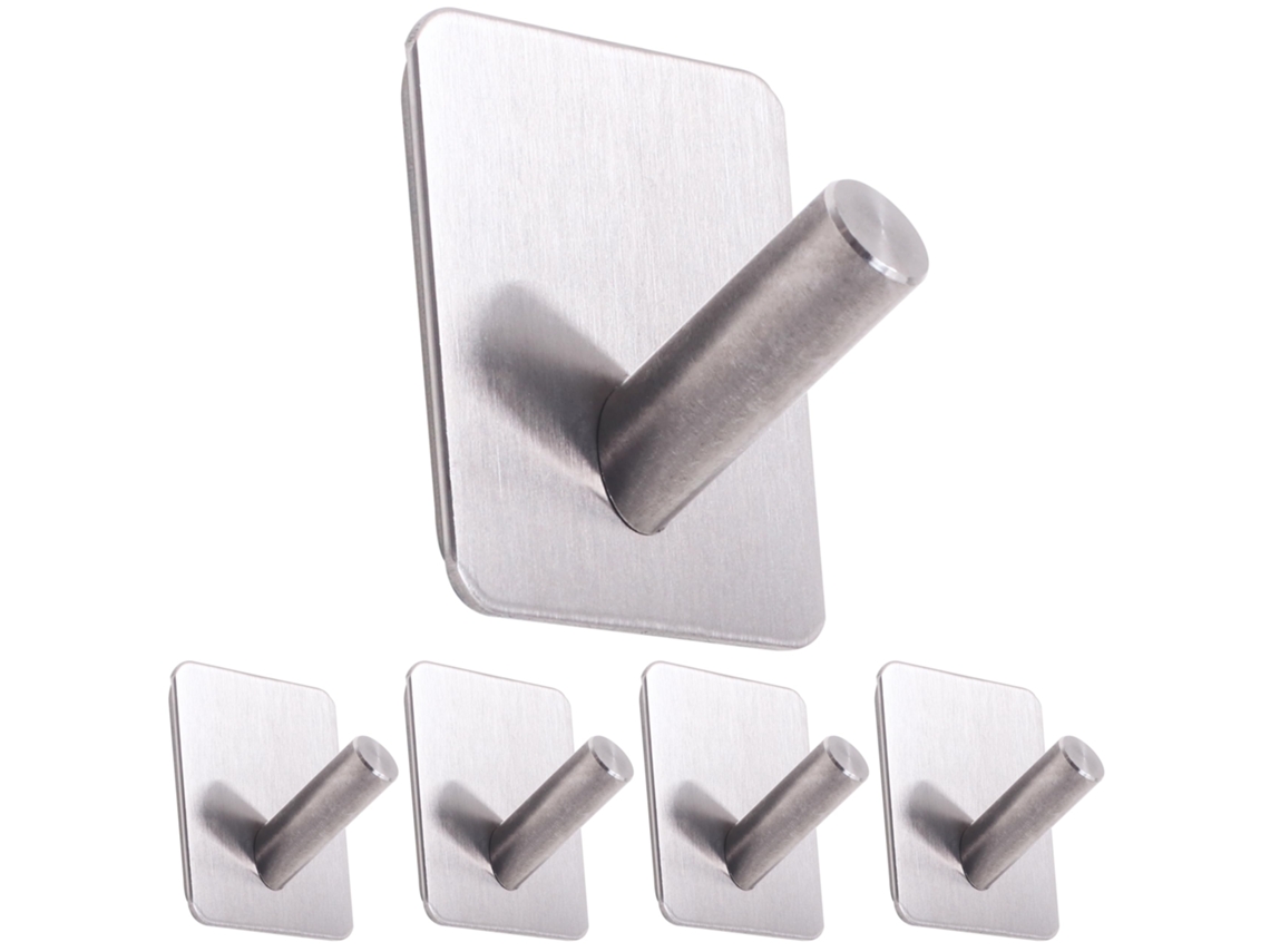 Ganchos De Parede De Aço Inoxidável,adesivos Para Banheiro E Cozinha,instalação Sem Furos,design Moderno E Elegante,prateado Btforus