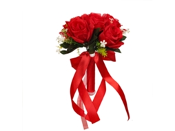 Buquê De Rosas Vermelhas Artificiais Pequeno Portátil