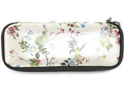 Conjunto de artigos de papelaria grande com estampa floral retrô, ideal para lápis, marcadores e maquiagem, perfeito para escola e mesa.