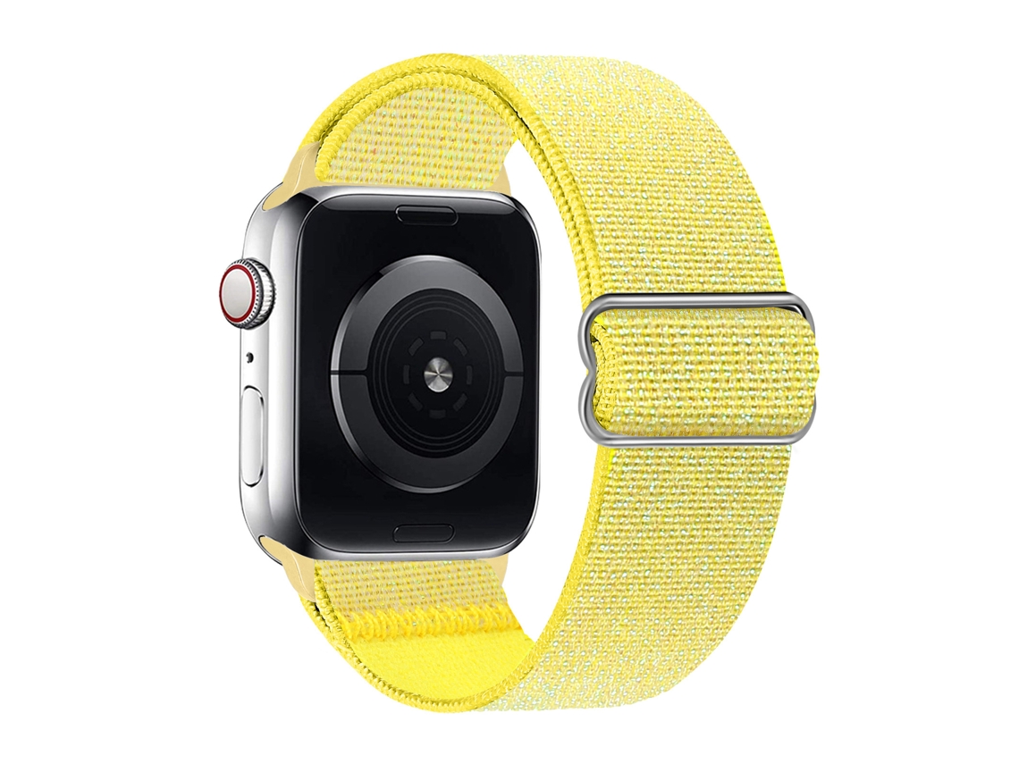 Bracelete Desportiva Elástica Para Apple Watch Series 11/10/9/8/7/6/5/4 Se 3/2/1 (41 Mm, 40 Mm, 38 Mm) Amarelo Claro Panoona