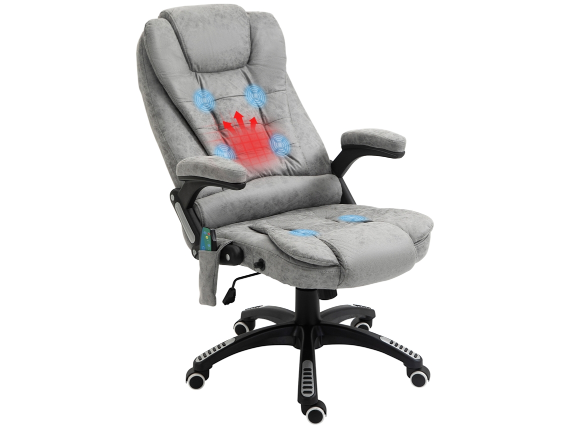 Cadeira Executiva Até Com Função De Massagem E Aquecimento, Ajustável, 120kg, Cinza, Ergonômico