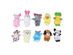 Primerox 10pcs Fantoches de Dedo Pelúcia Curta Cute Animal para Crianças Acima de 3 Anos