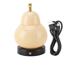 Lâmpada de Mesa Pear Gourd Táctil Regulável 3 Modos Luz Recarregável Sem Fio para Quarto
