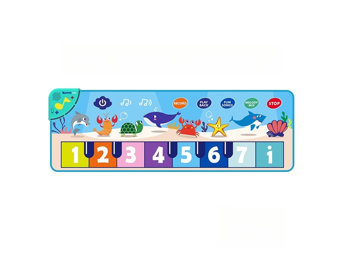 Tapete Com Teclado Musical Para Crianças Dos 1 Aos 3 Anos Ou Mais, Ideal Para Aprendizagem Precoce E Educação Sensorial. Mundo Subaquático Hexinyigjly