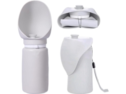 Tigela Dobrável Para Água E Alimentos, Em Silicone, Acabamento Cinza, Para Refeições E Hidratação Diária