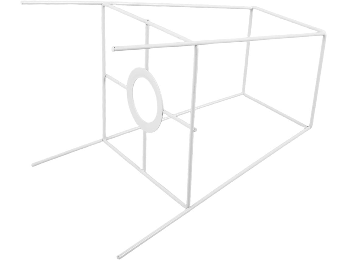 Abajur Geométrico De Metal Branco Diy, 26 Cm, Soquete E27
