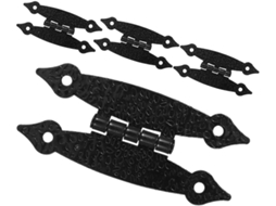 Dobradiças De Ferro Estilo Borboleta, Pretas, Resistentes, Para Armários 4 Peças, Com Furo De 6, 3cm