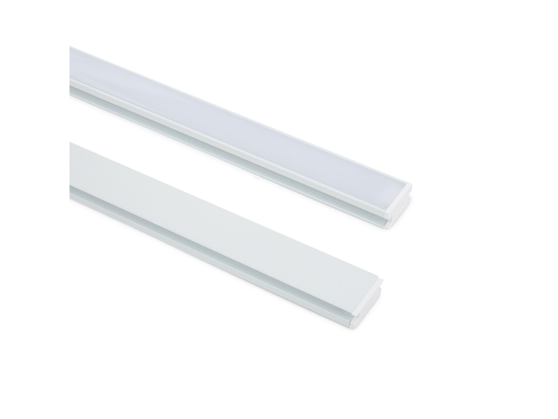 Perfil de piso de alumínio transitável para tiras de LED de até 10 mm Branco 2 M Branco Translúcido