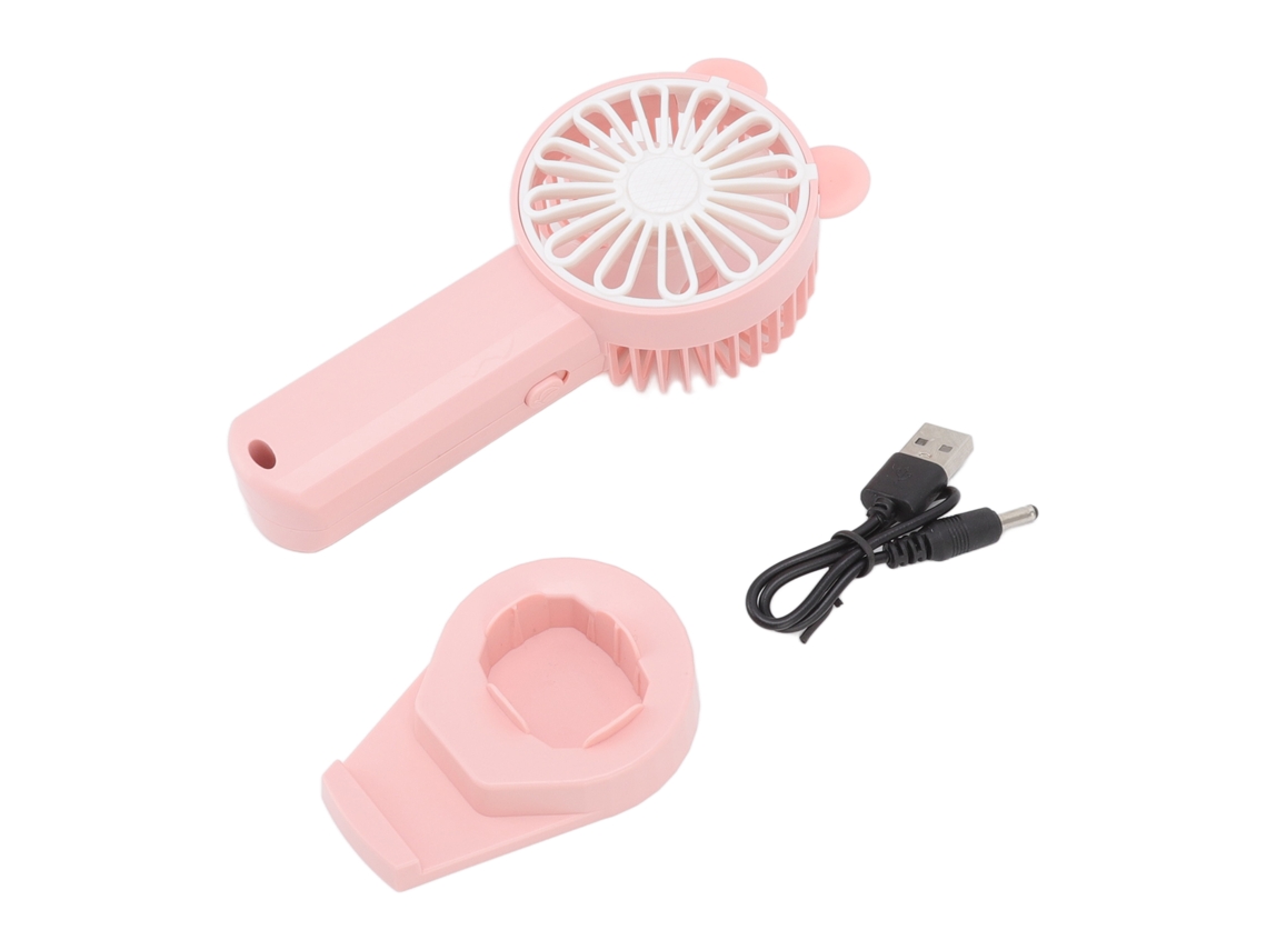 Ventilador Portátil Usb 5 Lâminas Carga Rosa