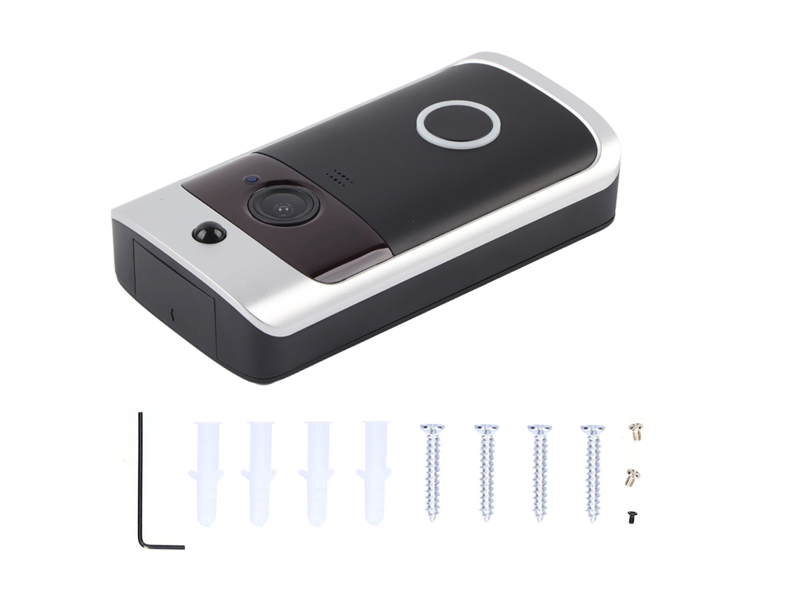 Campainha com porta Wi-Fi inteligente sem fio (compatível com vídeo infravermelho 2.4G, interfone visual e controle por indução corporal).