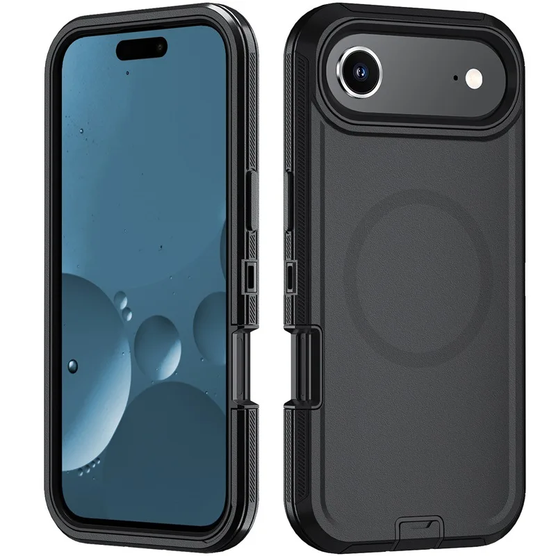 (preto, Iphone 15 Pro Max) Capa Protetora Híbrida De Tripla Camada, À Prova De Choque.