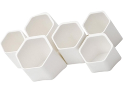 Organizador de Mesa Multifuncional Parede Amosfun Classic White, Porta canetas Hexagonal Plástico para Estudan