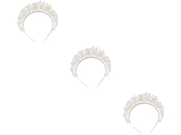 Conjunto De 3 Peças De Tiara E Coroa Para Noivas, Elegante E Em Tom Ouro Rosa, Acessório Chique Para Casamentos E Festas.