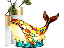 Luminária Noturna Genérica Para Lâmpada Decorativa Em Resina Com Formato De Baleia E Conexão Usb