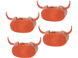 Conjunto de 4 Peças Laranja com Gancho para Esfregão, Suporte de Parede para Pá Lixo e Vassoura BRILVIBERA