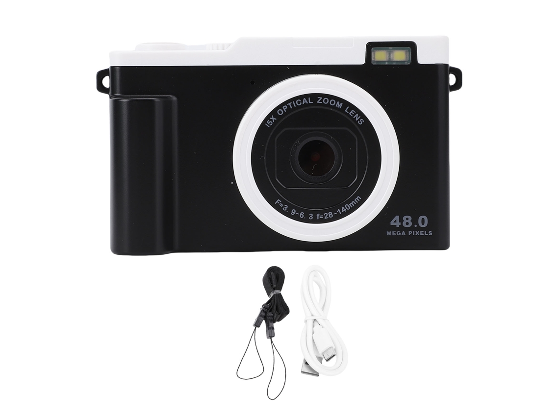 Câmera Digital Portátil 1080p 48mp Com Duas Câmeras Zoom 15x Flash Led Wifi Compacta Para Viagens Vlog