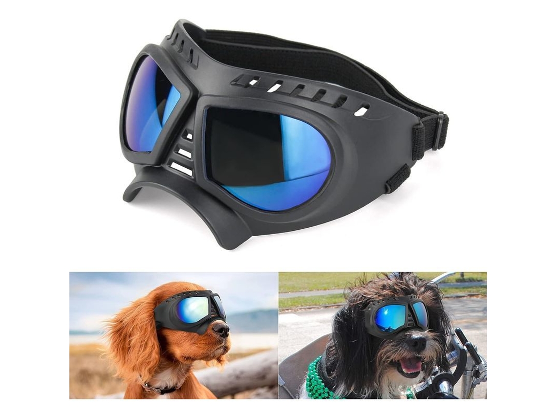 Óculos Para Cães Proteção Ocular Anti-uv Antivento Ajustáveis Com Estojo Para Atividades Ao Ar Livre