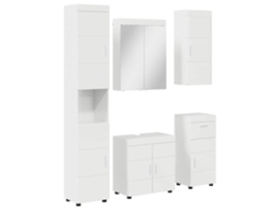 Conjunto de Móveis para Banheiro Tulum 5 peças, branco brilhante | MAISON EXCLUSIVE