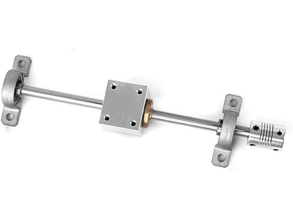 Conjunto De Parafusos Trapezoidais Com Porca, 350mm De Comprimento E 8mm Diâmetro, Com Suporte Para Porca, Eixo Cnc T8
