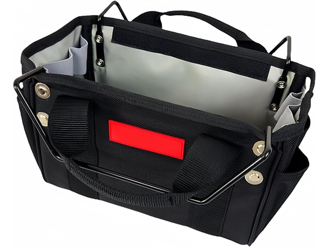 Bolsa telescópica e extensível para ferramentas, com várias bolsas e organizadores multibolsas.