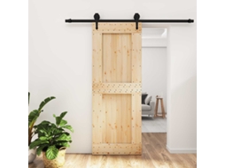 Vidaxl Porta Deslizante Natural E Preto 80 X 210 Cm
