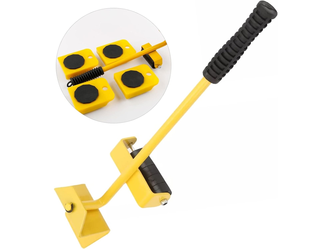 Conjunto De Ferramentas Para Movimentação Móveis Hilitand Com 4 Deslizadores Roletes, Capacidade De Carga 200kg, Sistema