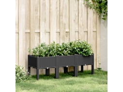 Vidaxl Vaso/floreira De Jardim C/ Pernas 120x40x42 Cm Pp Preto