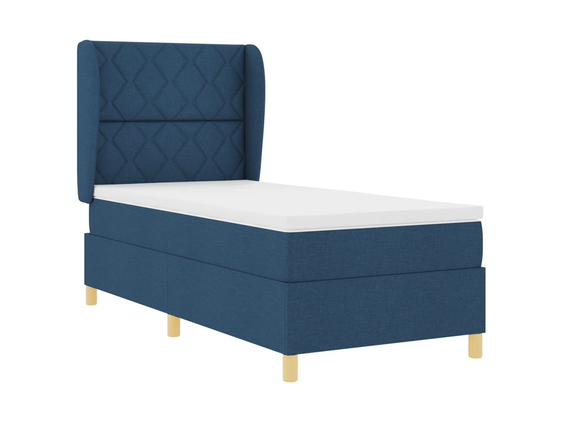 Conjunto 1 Cama Box Vidaxl Azul Tecido (200 X 100 Cm)