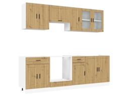 Conjunto de 8 armários de cozinha Carvalho Artisiano - EXCLUSIVO DA MAISON
