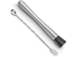 Conjunto De 25 Cm Em Aço Inoxidável Com Socador E Colher Para Misturar Cocktails Crie Deliciosos Mojitos E Outras Bebidas À Base De Fruta. Igvtrade