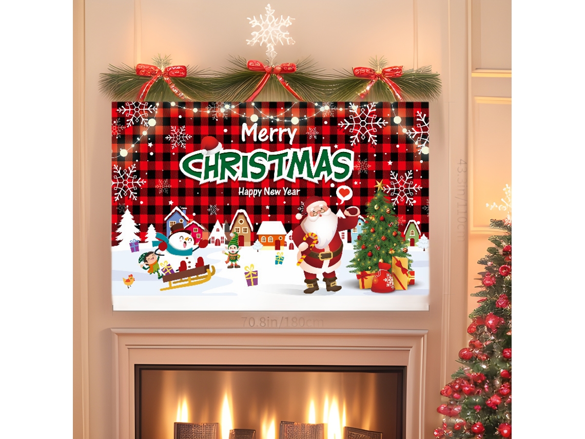 Lurelia Painel Natalício Bandeira Natal Pendurar Poliéster 180 X 110 Cm Sdbj35