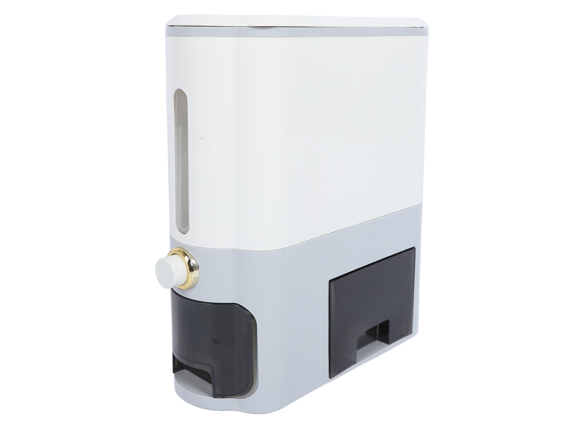 Dispensador de Arroz de Grande Capacidade Airtight com Operação de Pressão para Armazenamento em Casa Cinza Claro