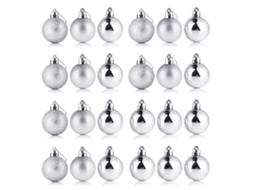 Laxiscreed Bola De Natal De Plástico De 4cm Para Árvore, Ornamento Prata Em Pack Barril