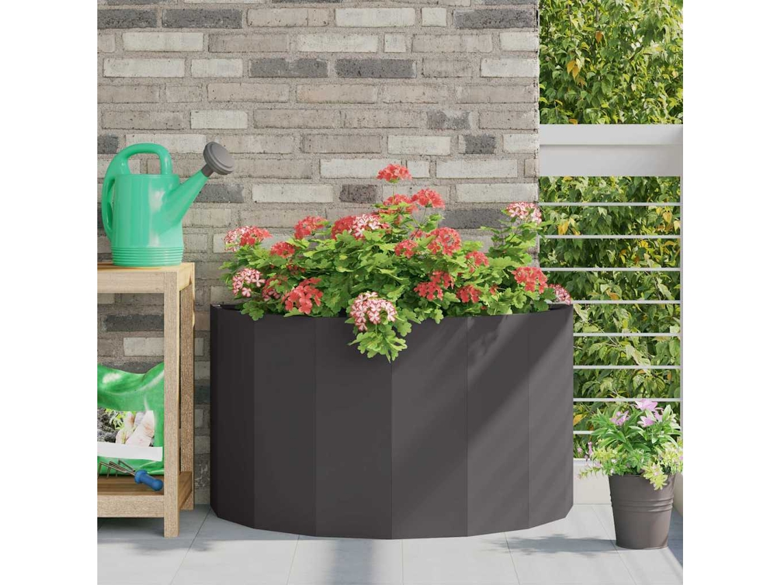 Vidaxl Floreira Preto 90 X 45 X 50 Cm Aço