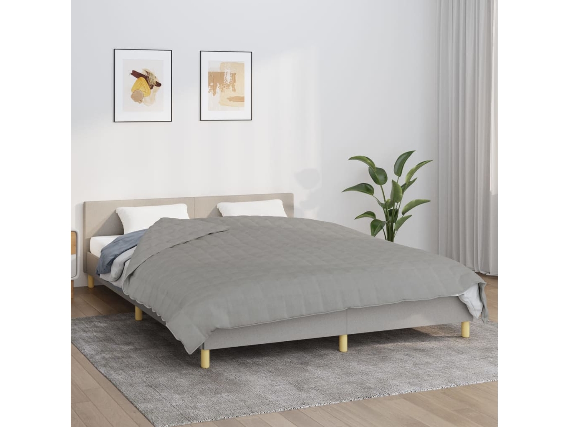 Vidaxl Manta Pesada 11 Kg 220x230 Cm Tecido Cinzento