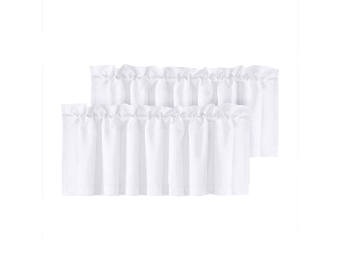 Conjunto De Cortinas Blackout (2) - Cortinas Curtas De Poliéster Para Quarto, Sala White