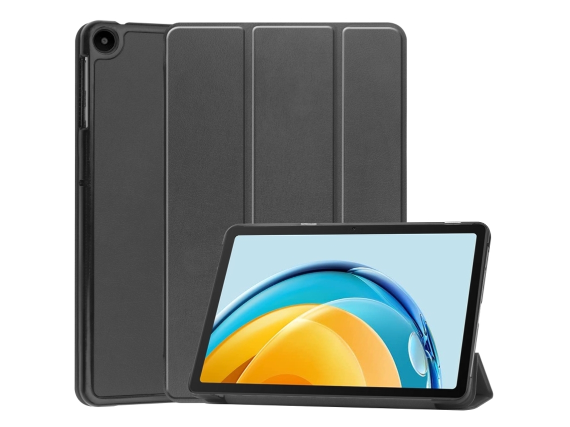 Capa De Couro Três Dobras Cor Sólida Padrão Custer Halinuia Para Tablet Huawei Matepad Se 10.4