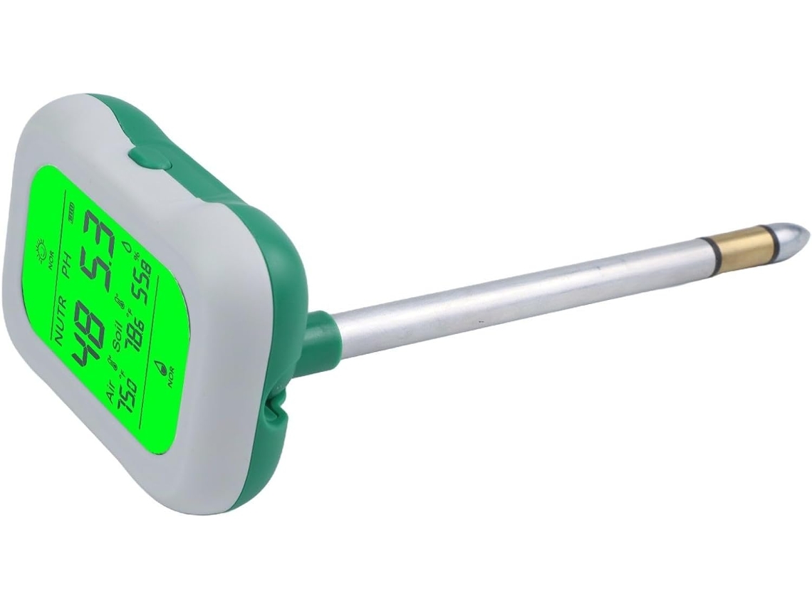 Analisador De Solo Multifuncional 7 Polegadas Para Jardim, Com Sensor Preciso Ph, Umidade, Luz, Fertilidade E