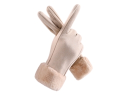 Mali luvas de Inverno com Tela Tática Warm Full Finger para Mulheres Adultas Corrida Ciclismo Clima Frio Marrom Claro