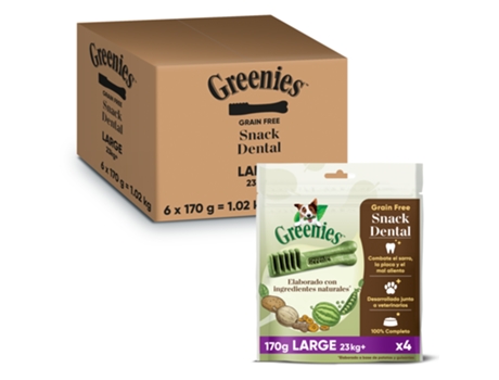 Snack Dental Natural sem grãos naturais para cães grandes 4 Bar