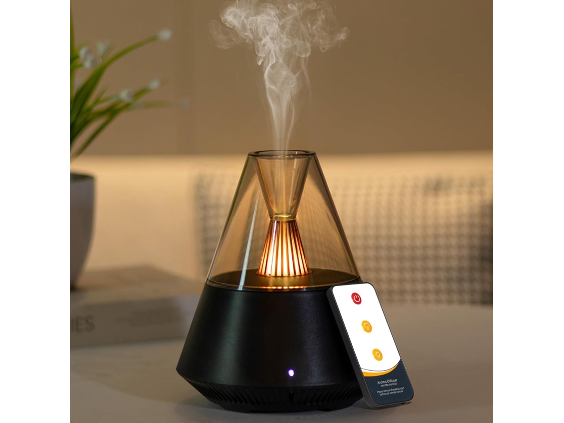 Difusor elétrico de óleos essenciais para aromaterapia com controle remoto, liberação automática e 7 luzes de LED - aquaforge