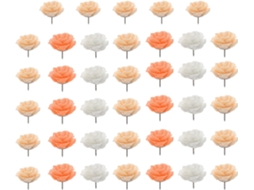 Tachinhas Decorativas Em Formato De Flor Fomiyes, 40 Unidades, Degradê Laranja Para Cortiça E Quadros, Tachinhas