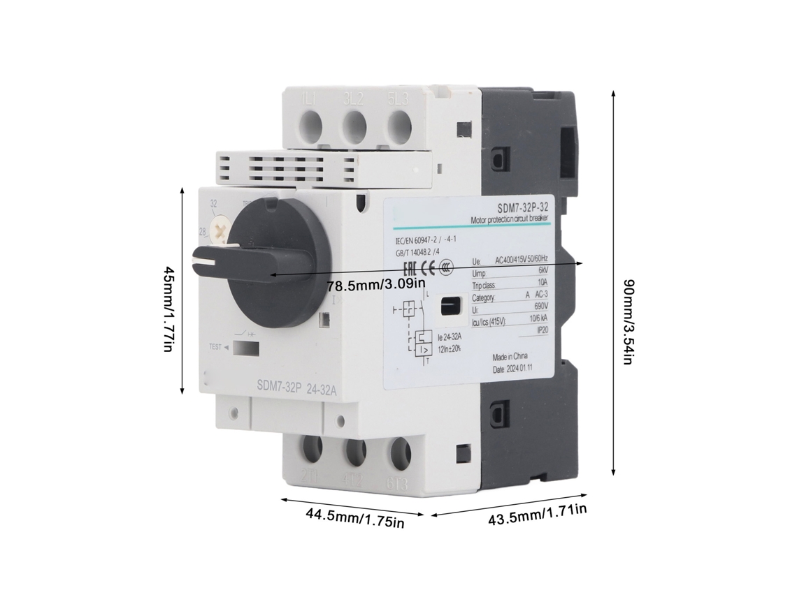 Laxiscreed Disjuntor Motor 24-32a Para Montagem Em Relé Din De 35mm