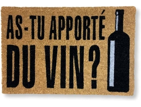 Tapete de Entrada KOKO DOORMATS As-Tu Apporté Du Vin? (Castanho - 60 x 40 x 1.50 cm - Fibra de Coco e Base de PVC)