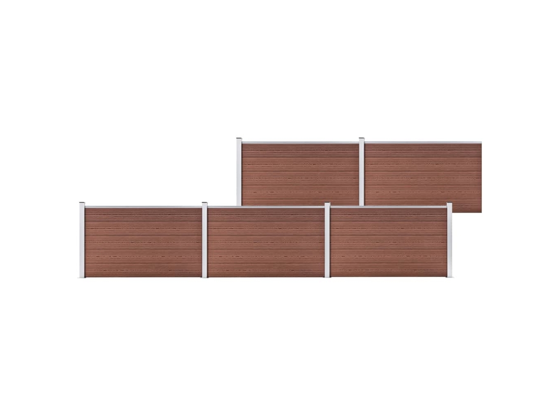 Vidaxl Painel De Vedação Para Jardim 872x106 Cm Wpc Castanho