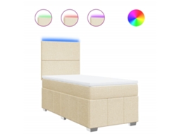 Box Spring Bed, Box Spring Beds Vidaxl Creme Tecido (90 X 200 Cm)